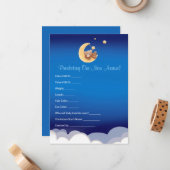 Teddy Bear Moon Baby Shower Prediction  ノートカード (正面/裏面インサイチュ)