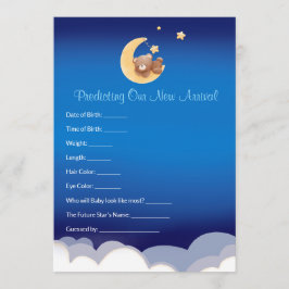 Teddy Bear Moon Baby Shower Prediction  ノートカード