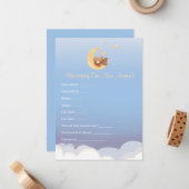 Teddy Bear Moon Baby Shower Prediction  ノートカード (正面/裏面インサイチュ)