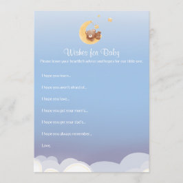 Teddy Bear Moon Baby Shower Wishes For Baby ノートカード