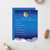 Teddy Bear Moon Baby Shower Wishes For Baby ノートカード (正面/裏面インサイチュ)