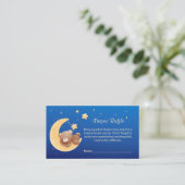 Teddy Bear Moon Blue Baby Shower Diaper Raffle エンクロージャーカード (スタンド正面)