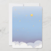 Teddy Bear Moon Dreamy Soft Blue Baby Shower 招待状 (裏面)