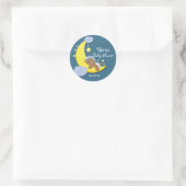 Teddy Bear Moon & Stars Baby Shower Blueステッカー ラウンドシール (バッグ)