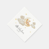 Teddy Bear Moon Stars Baby Shower Napkins スタンダードカクテルナプキン (角)