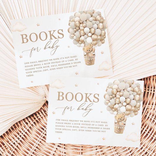 Teddy Bear Neutral Baby Showerブックリクエスト エンクロージャーカード