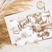 TEDDY BEAR NEUTRAL BABY SHOWER THANK YOU CARD サンキューカード