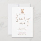 Teddy Bear Neutral Baby Shower Thank You Card サンキューカード (正面)