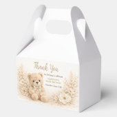 Teddy Bear Neutral Boho Baby Shower フェイバーボックス (正面)