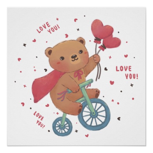 Teddy Bear on Bike: Love You! ポスター (正面)