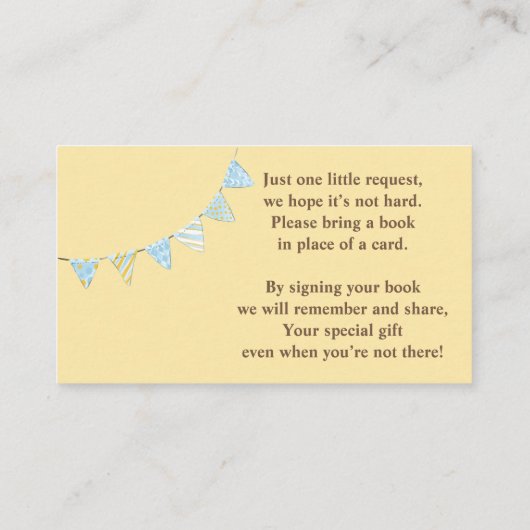 Teddy Bear on Scooter赤ちゃんシャワーベビー 名刺 (裏面)