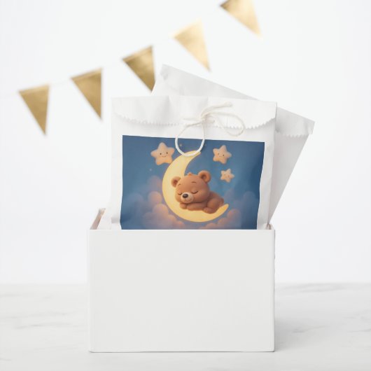 Teddy Bear on the Moon - Baby Shower Gift Bag フェイバーバッグ (パーティー)