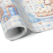 Teddy Bear One Year Old Birthday  ラッピングペーパー (ロールコーナー)