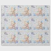 Teddy Bear One Year Old Birthday  ラッピングペーパー (フラット)
