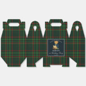 Teddy bear party favors green plaid personalized フェイバーボックス (見開き)