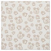 Teddy Bear Paws Boho Boy Baby Kids Neutral Beige ファブリック (見本)