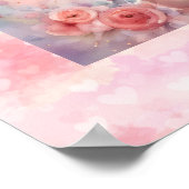 Teddy Bear Personalize Name Age Birthday Party ポスター (角)