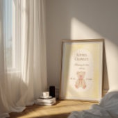 Teddy Bear Personalized Birth Info Nursery ポスター