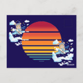 Teddy Bear Pilot Airplane Art ポストカード (裏面)