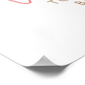 Teddy Bear Pink Baby Shower Welcome Sign ポスター (角)