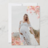 Teddy Bear Pink Balloon Girl Baby Shower写真 招待状 (裏面)