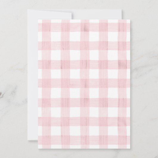 Teddy Bear Pink Beary First 1st Birthday Party 招待状 (裏面)