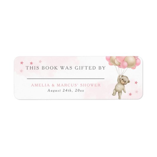 Teddy Bear Pink Book Gifted By ラベル (正面)