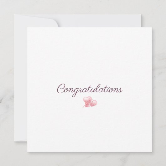 Teddy Bear pink jumper Congratulations カード (裏面)