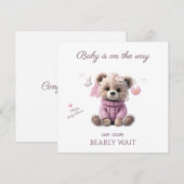 Teddy Bear pink jumper Congratulations シーズンカード (正面/裏面)