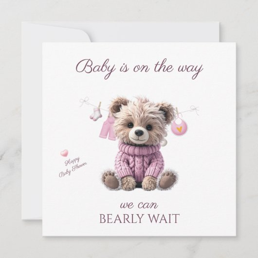 Teddy Bear pink jumper Congratulations シーズンカード (正面)