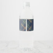 Teddy Bear Plaid Baby Shower Water Bottle Label ペットボトルラベル (裏面)
