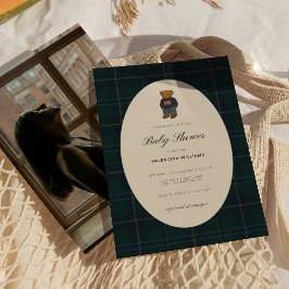 Teddy Bear Polo Baby Shower Invitation 招待状