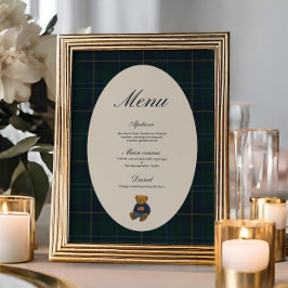 Teddy Bear Polo Baby Shower Menu 招待状