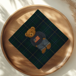 Teddy Bear Polo Baby Shower Napkin スタンダードカクテルナプキン