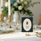 Teddy Bear Polo Baby Shower Table Number Card 招待状