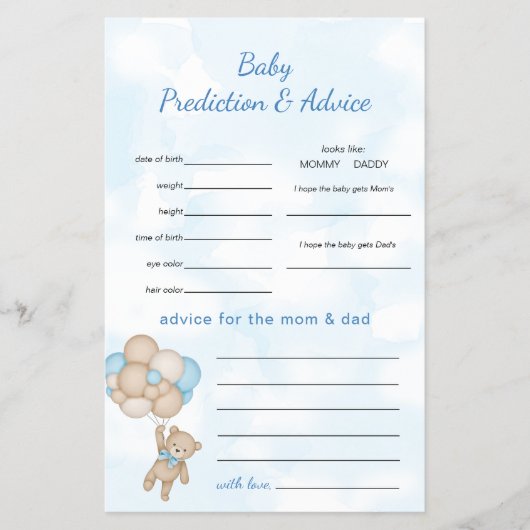 Teddy Bear Predictions and Advice チラシ (正面)