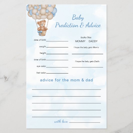 Teddy Bear Predictions and Advice チラシ (正面)