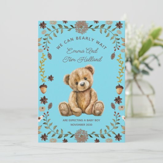 Teddy Bear Pregnancy Blue Boy 案内状 (スタンド正面)