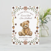 Teddy Bear Pregnancy Gender Neutral 案内状 (スタンド正面)