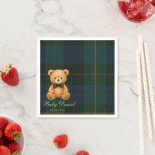 Teddy Bear Preppy Baby Shower スタンダードカクテルナプキン (インサイチュ)