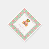 Teddy Bear Preppy Girl Baby Shower スタンダードカクテルナプキン (角)