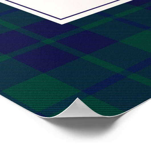 Teddy bear Preppy Plaid Baby Shower Welcome ポスター (角)