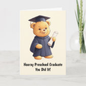 Teddy Bear Preschool Graduation カード (正面)