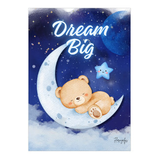 Teddy Bear printable wall art poster-dream big ポスター