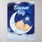Teddy Bear printable wall art poster-dream big ポスター (正面)