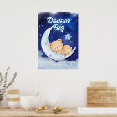 Teddy Bear printable wall art poster-dream big ポスター (キッチン)
