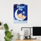 Teddy Bear printable wall art poster-dream big ポスター (ホームオフィス)