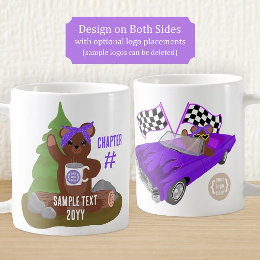 Teddy Bear, Purple Girls Youth Organization Logo コーヒーマグカップ