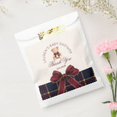 Teddy bear red Bow Preppy Thank you フェイバーバッグ (封をした状態)