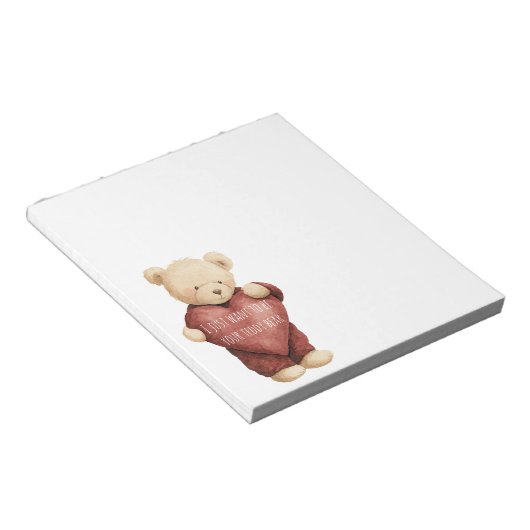 Teddy Bear Red Heart ノートパッド (アングル)